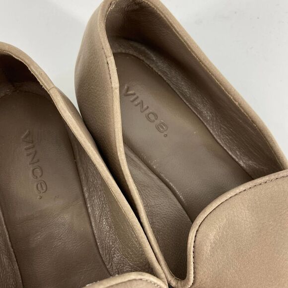 Vince Taupe Tan Leather Round toe Flat Loafer Womens 5.5 - Picture 3 of 6